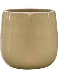 Keramiek plantenbak 'Illy' hoogglans cremewit  Ø56 x H56 cm