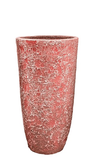 Keramiek plantenbak gemeleerd red lava Ø55 x H105 cm