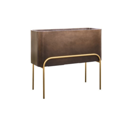 Kunststof plantenbak op poten 'Gambe' L 82 x B 34 x H 69 cm | Coffee