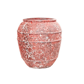 Keramiek plantenbak gemeleerd red lava Ø80 x H73 cm