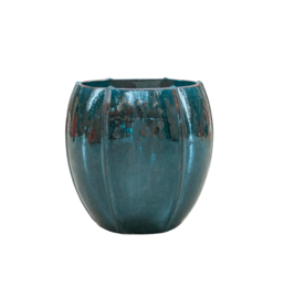 Keramiek plantenbak  'Felice' ocean blue geglazuurd D55xH55 cm