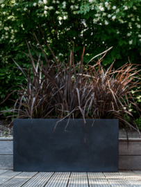 Rechthoekige Fiberstone plantenbak  L120 x B45 x H40 Kleur: Stone Black