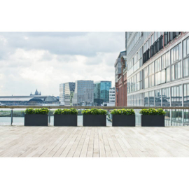 Rechthoekige Fiberstone plantenbak  L150 x B60 x H75 Kleur: Stone Black