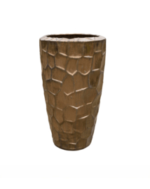 Keramiek plantenbak  'Honey' goudkleurig Ø43 x H75 cm