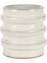 Keramiek plantenbak  'Vivian' creme wit Ø50 x H50 cm