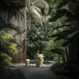 Kunststof design plantenbak 'Skalli' H 70 x L 75 x B 57 cm