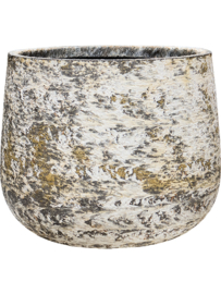 Ronde plantenbak 'Andes Cone' | Ø44 x H36 cm | Gemêleerd wit | Weerbestendig voor binnen en buiten