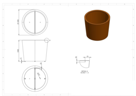 CorTenstaal plantenbak `Otam` Ø120 x H100 cm