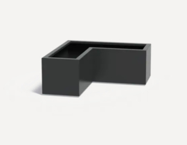 Aluminium plantenbak L-vorm 'Horba' 100x100x40 cm