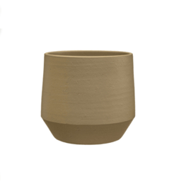 Keramiek plantenbak 'Lydia' soft brown Ø52 x H49 cm