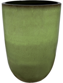 Keramiek plantenbak  'Lucia' glanzend groen Ø41 x H63 cm