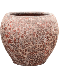 Keramiek plantenbak gemeleerd red lava Ø54 x H50 cm