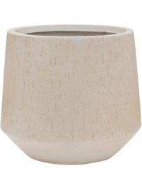 Ronde Fiberclay plantenbak 'Rainfall' | kleur: Beige | Ø 41 x H 37 cm