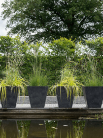 Duurzame composiet plantenbak taps toelopend 'Stone Art' | Gerecyclede plantenbak Ø 40 x H 40 cm