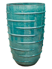 Keramiek plantenbak  'Bice' turquoise geglazuurd Ø57xH93 cm