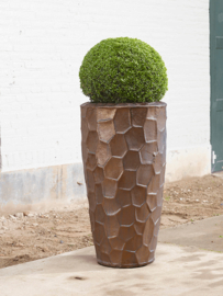 Keramiek plantenbak  'Honey' goudkleurig Ø43 x H75 cm