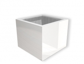 Hoogglans polyester plantenbak `Cubo` 800x800x600mm