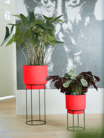 Elegante ronde kunststof bloempot 'Giorgia' op pootjes H69xØ29.5 cm