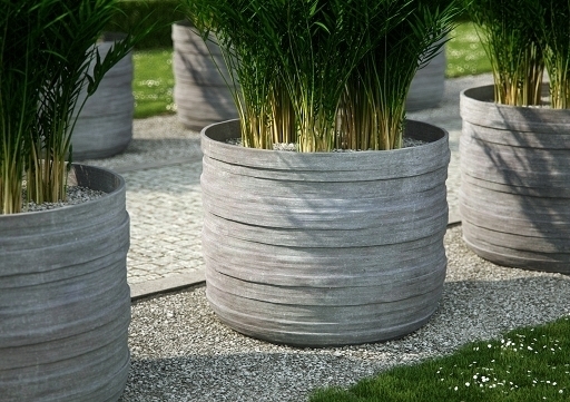 Abnormaal merk op Nautisch Ronde UHPC plantenbak 'Olea', afmetingen Ø80 x H70 cm (Kies uw kleur:  Kiezelsteen wit) | UHPC plantenbakken rond | grote plantenbak