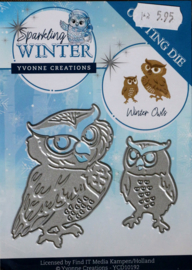 Cutting Die - Snijmal - Yvonne Creations - Sparkling Winter - Winter Owls