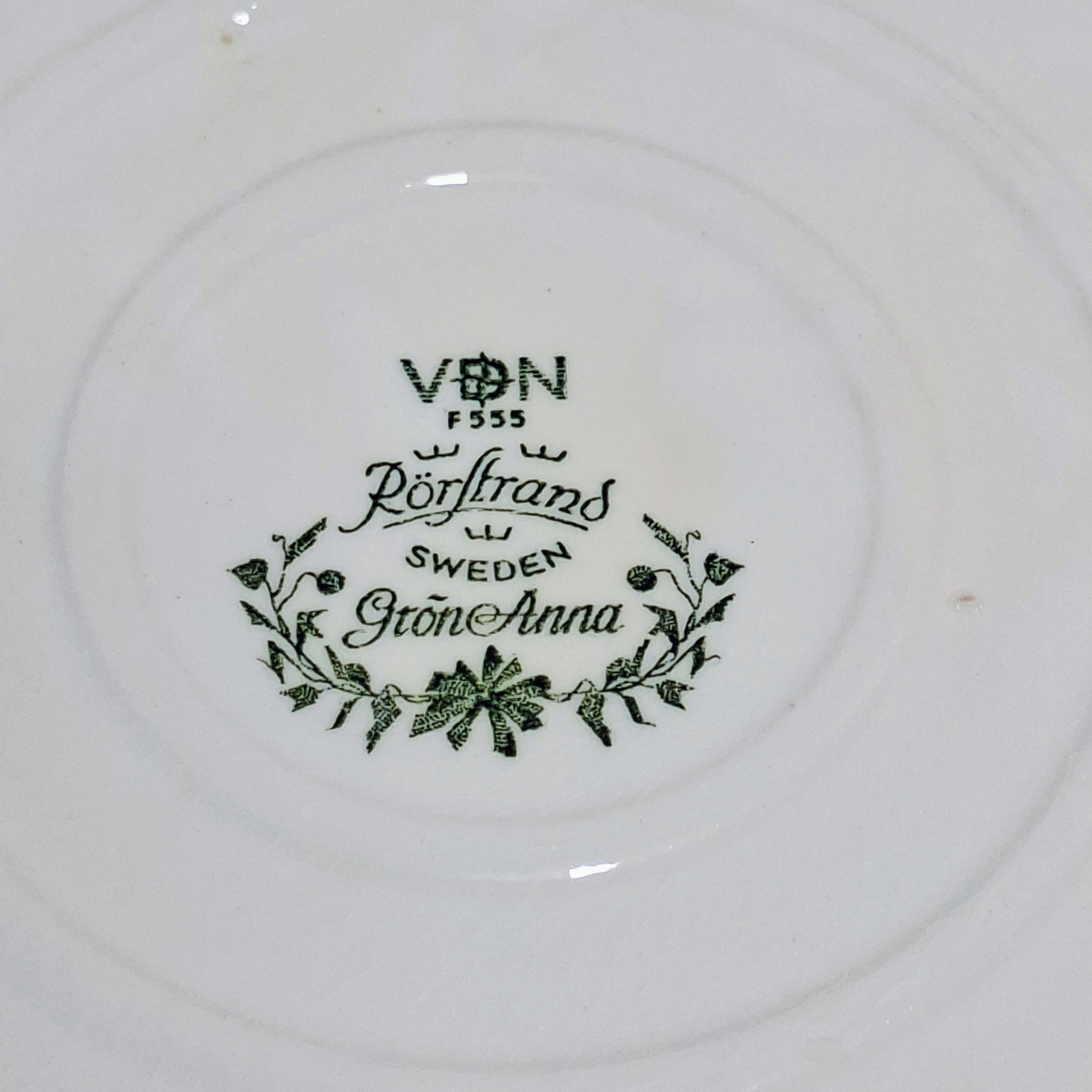Rörstrand Grön Anna Serie - Zweden - Dekschaal