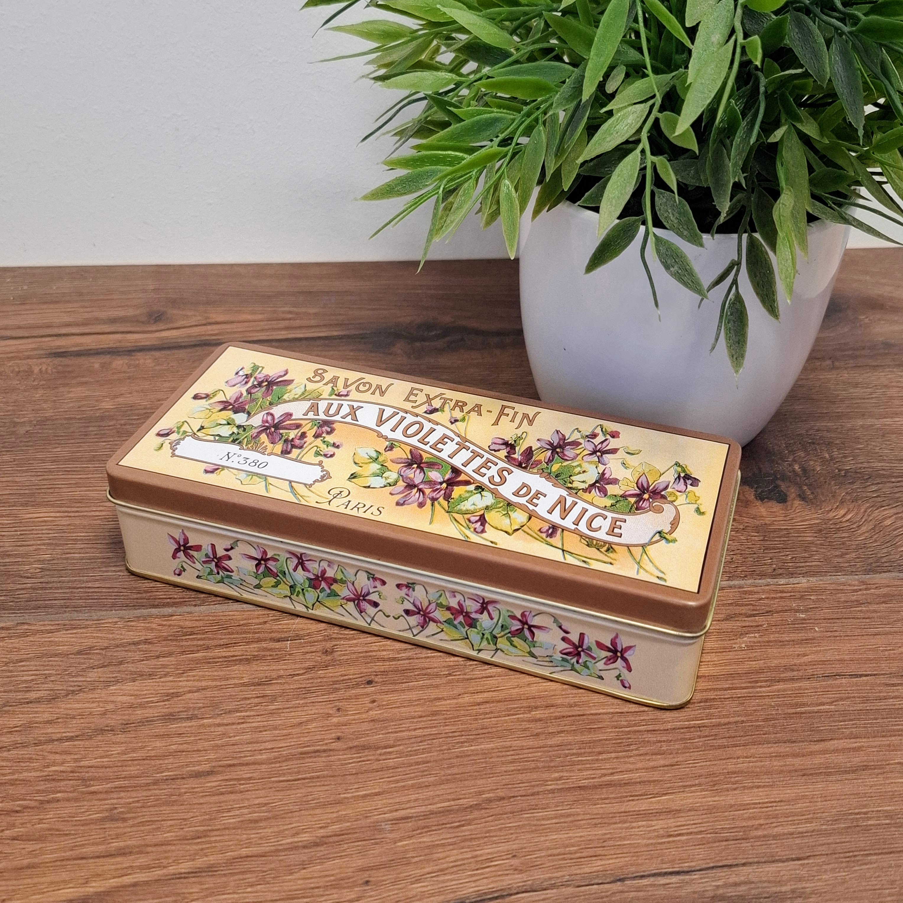 Blikje - Opbergen - Violettes de Nice Savon extra - fin