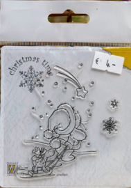 Nellie Snellen - Falling Star - Christmas Time - Kerst - Clear Stamp