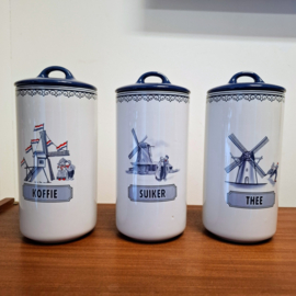 Voorraadpotten Koffie – Suiker – Thee – Typisch Hollands
