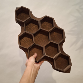 Vintage Hexagon Letterbak / Honingraat - Vakjes - Muurdecoratie