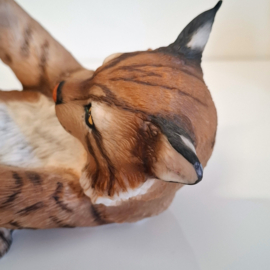 Moederlynx met welp - Playful Morning - Nicholas Wilson - Beeldje