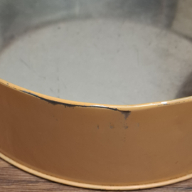 Koektrommel / Blik -  Oranje met Bloemen