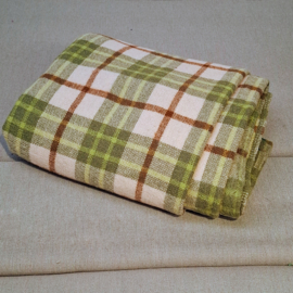 Vintage Deken - Groen geruit - Real - 240 cm x 200 cm