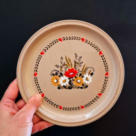 Vintage Winterling Bord Ø 19,5 cm - Ontbijtbord - Bloemen en Hartjes