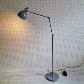 Vloerlamp Grijs Metaal met Dimmer