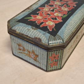 Oude Koektrommel / Blik - Bloemendecor