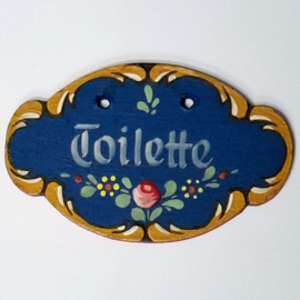 Toilette - Houten Bordje / Plaatje - Handgeschilderd