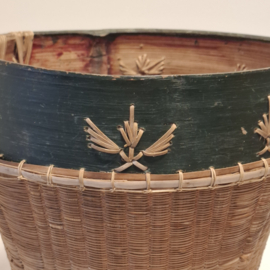 Vintage Rijstmand - Prullenbak - Mand - Plantenmand