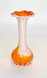 Vaasje van Glas - Oranje / Wit