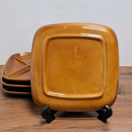 Vintage Fondueborden 4 stuks - Bruin