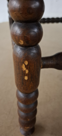 Klassieke Hoekstoel van Hout en stoffen zitting