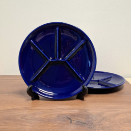 Vintage Fondueborden 2 stuks - Donkerblauw