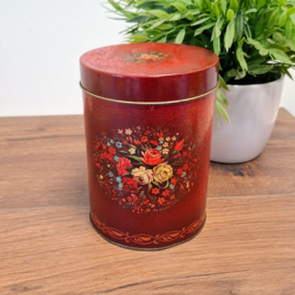 Rond Blik - Bordeaux Rood met Bloemen