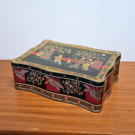 Oosters Koekblik / Koektrommel - Zwart / Rood