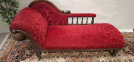 Antieke Chaise Lounge - Sofa - Rood Velours