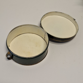 Antieke Toleware Blikken doos - Koektrommel - Koekblik - Handbeschilderde Bloemen