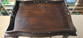 Chippendale Mahonie Houten Butler of Bijzettafel -  Afneembaar dienblad