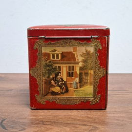 Vintage Rood Kubus Blik Vierkant – Portret