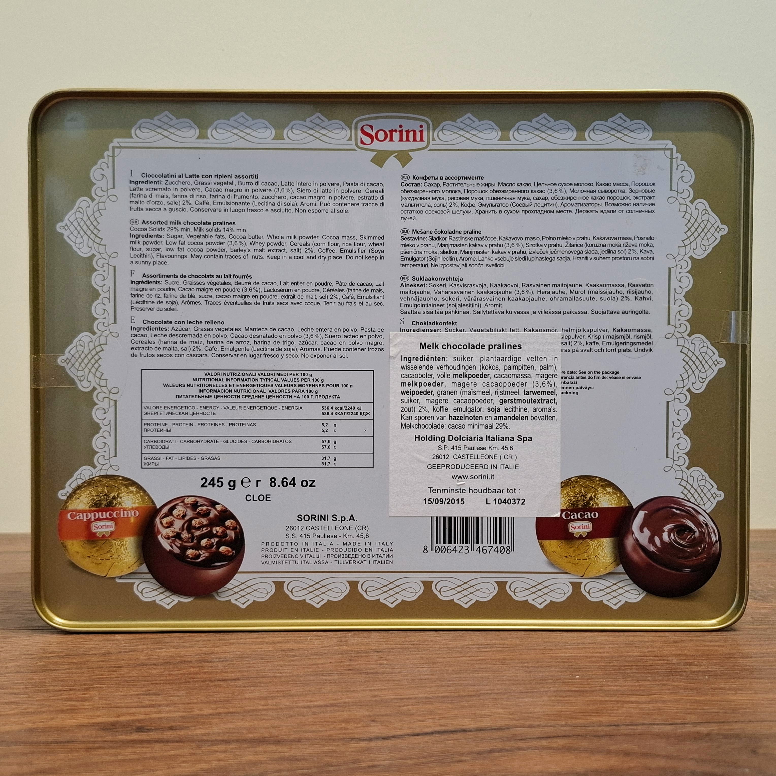 Sorini Pralines Blik - Opbergen