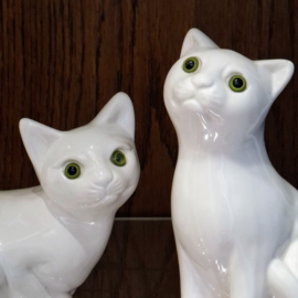 Poezenbeeldje - 2 Stuks - Poes / Kat met Groene Ogen
