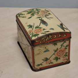 Theeblikje - Rozen en Vogels - Bloemen - Reliëf